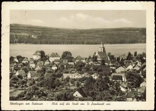 Ansichtskarte Überlingen Blick auf die Stadt von St. Leonhardt aus 1956