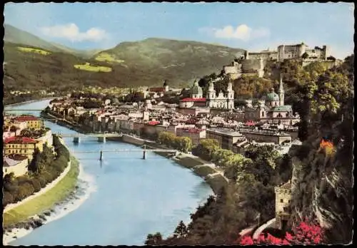Ansichtskarte Salzburg von Mülln 1961  gel. Landpoststempel über Teisendorf