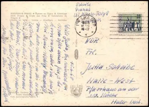 Postcard Prag Praha Mehrbild 1968
