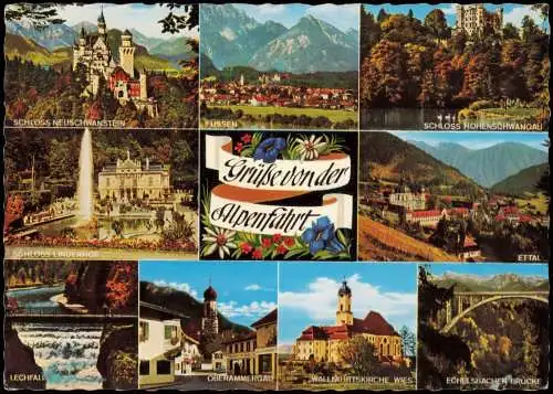 Ansichtskarte .Bayern Bayern Mehrbild von der Alpenfahrt 1968