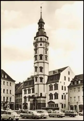 Sammelkarte Gera Rathaus, Trabant 1980
