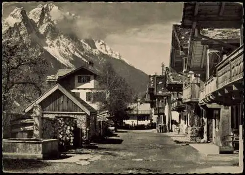 Ansichtskarte Garmisch-Partenkirchen Frühlingstrasse mit Zugspitze 1966