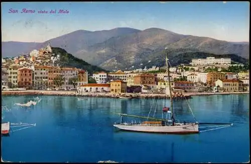 Cartoline San Remo Sanremo vista dal Molo - Segelyacht 1929