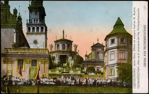 Postcard Tschenstochau Częstochowa Muttergotteskapelle Prozession 1922