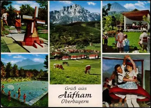 Aufham (Anger)-Berchtesgaden Schwimmbad Trachtentanz Minigolf 1972