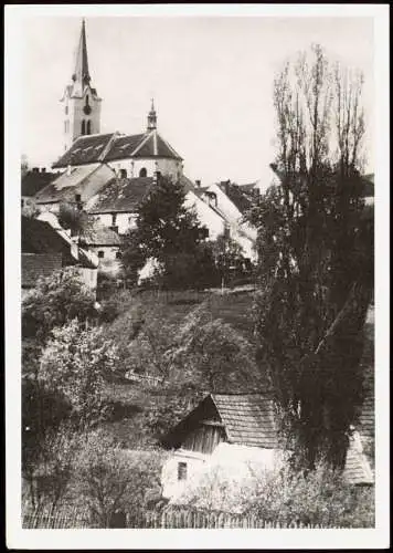 Höritz im Böhmerwalde Hořice na Šumavě Ortsansicht, Partie an der Kirche 1970