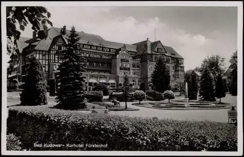 Postcard Bad Kudowa Kudowa-Zdrój Kurhotel Fürstenhof 1935