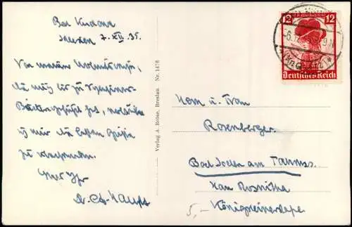 Postcard Bad Kudowa Kudowa-Zdrój Kurhotel Fürstenhof 1935