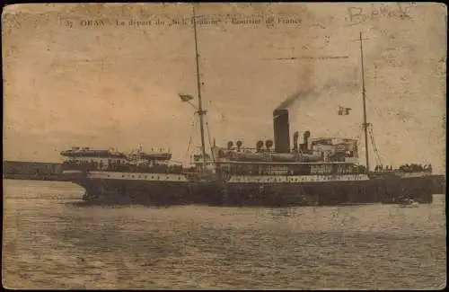 Oran ‏وهران‎ Schiffe Dampfer Steamer  Sidi Brahim Courrier de France 1924