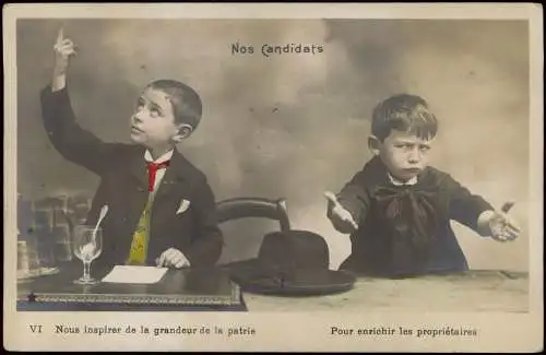 Ansichtskarte  Jungen Kinder Jung auf Alt Nos Candidats 2 1913