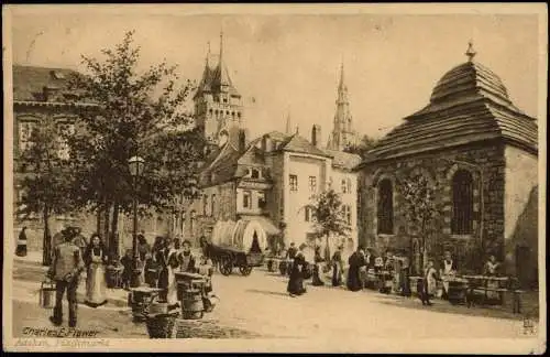 Ansichtskarte Aachen Fischmarkt - Künstlerkarte 1911
