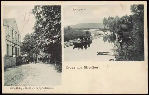 Ansichtskarte Streitberg-Heidesee 2 Bild Gasthaus Spreeterrasse, Spree 1912