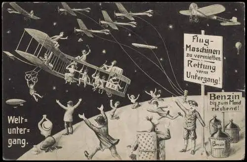 Ansichtskarte  Kuriositäten Erinnerungspostkarte 19. Mai Weltuntergang 1910