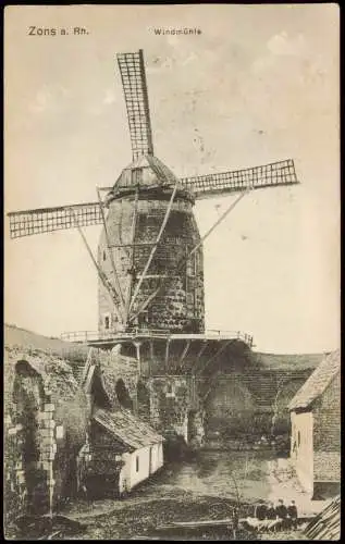 Ansichtskarte Zons-Dormagen Windmühle Windmill 1914