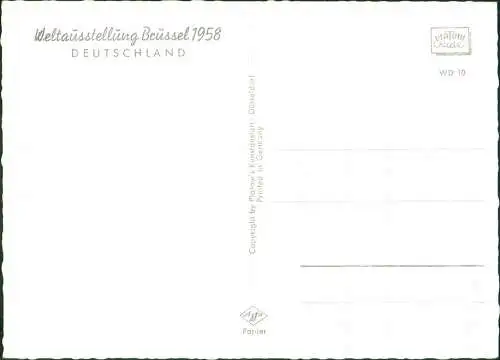 Postkaart Brüssel Bruxelles EXPO - Ausstellungsgelände 1958