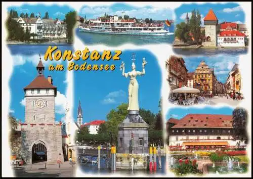 Ansichtskarte Konstanz Mehrbildkarte mit Ortsansichten, Bodensee Motive 2000