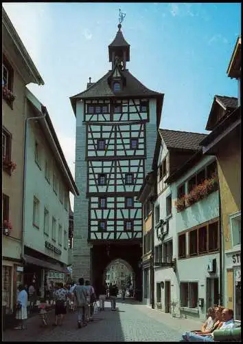 Ansichtskarte Konstanz Schnetztor und Hus-Haus (Leute beim Einkaufen) 1980