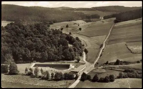 Ansichtskarte Lauenberg Luftbild Schwimmbad 1961