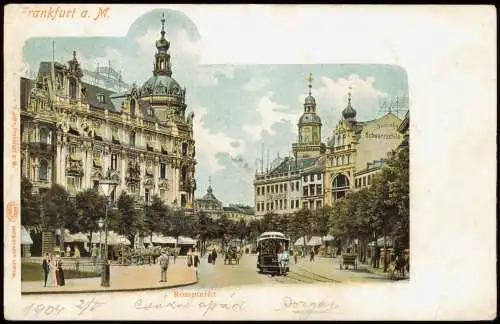 Ansichtskarte Frankfurt am Main Roßmarkt - Straßenbahn 1905