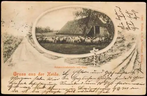 Ansichtskarte .Niedersachsen Schnuckenheerde mit Stall. Heide 2 Bild 1900