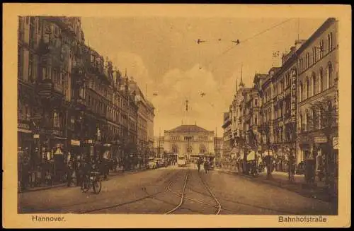 Ansichtskarte Hannover Bahnhofstrasse 1922