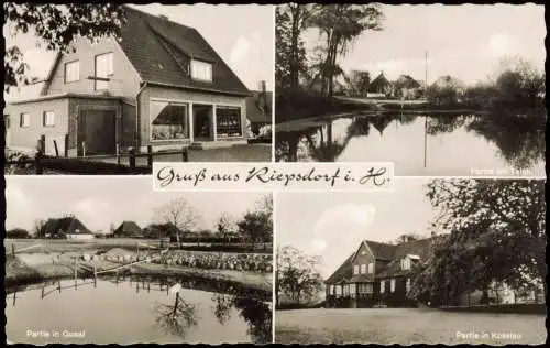 Ansichtskarte Riepsdorf-Amt Lensahn 4 Bild Warenhandlung, Teich uvm 1961