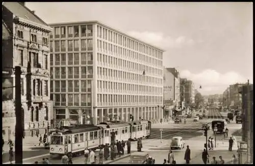 Ansichtskarte Köln Habsburgerring, Sparkasse - Straßenbahn 1955