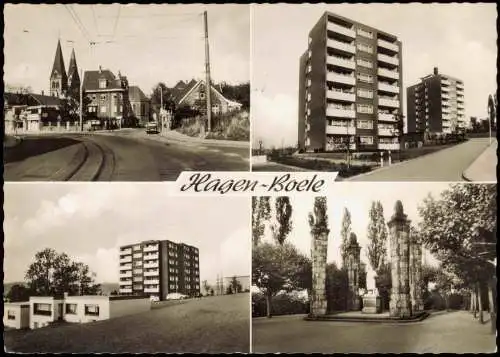 Boele Hagen (Westfalen) Hochhäuser, Straßen 1967  gel. Luftpost Kolumbien
