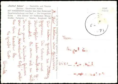 Burgbrohl-Bad Neuenahr-Ahrweiler Gasthof ADAMS mit Innenansichten 1972