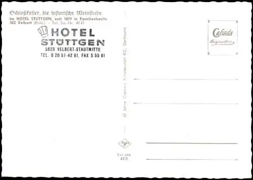 Ansichtskarte Velbert HOTEL STUTTGEN Schloßkeller 1962