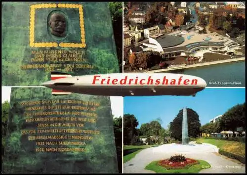 Ansichtskarte Friedrichshafen Mehrbildkarte u.a. Graf-Zeppelin-Denkmal 1993