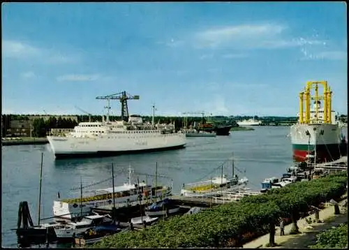 Ansichtskarte Travemünde-Lübeck Hafen, Schiffe 1970