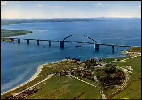Fehmarn (Insel) Fehmarnsund-Brücke  Vogelfluglinie Deutschland-Dänemark 1975
