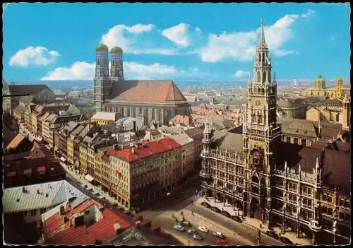 München Panorama-Ansicht Blick von St. Peter auf Frauenkirche 1969
