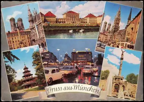 Ansichtskarte München Mehrbildkarte mit Stadtteilansichten 1960