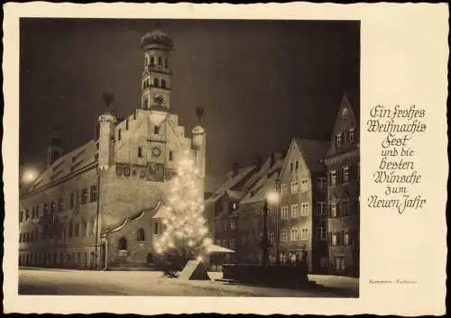 Kempten (Allgäu) Kempten Rathaus Rathausplatz (Weihnachtskarte) 1960