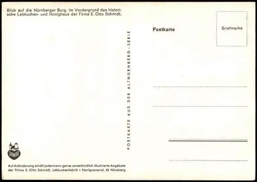 Nürnberg N  Burg   Lebkuchen- und Honighaus der Firma E. Otto Schmidt 1960