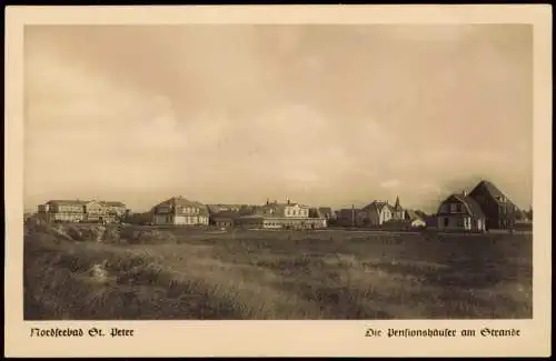 Ansichtskarte St. Peter-Ording Die Pensionshäuser am Strande 1952