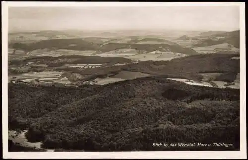 Ansichtskarte Großalmerode Blick in das Werratal, Harz u. Thüringen 1953