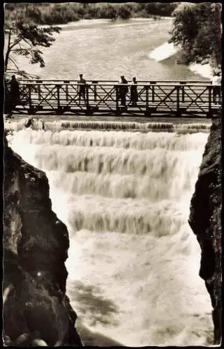 Ansichtskarte Füssen Lechfall (Wasserfall) Maxsteg - Fotokarte 1956