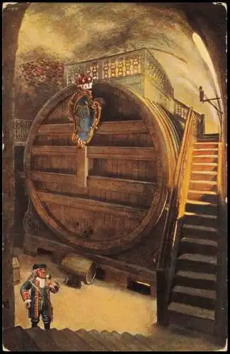 Ansichtskarte Heidelberg Das große Heidelberger Faẞ - Künstlerkarte 1912