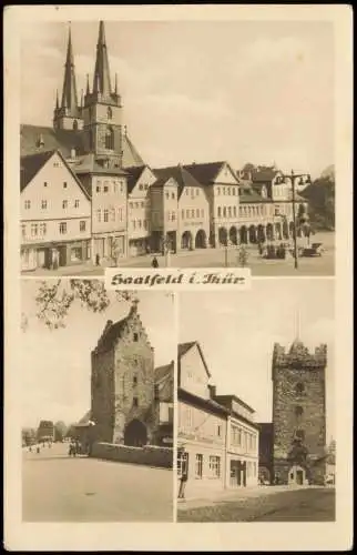 Ansichtskarte Saalfeld (Saale) 3 Bild Stadtansichten 1956