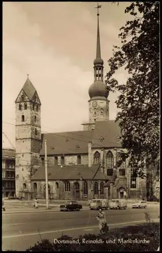 Ansichtskarte Dortmund St. Reinoldi-Kirche VW - Bulli Auto 1961