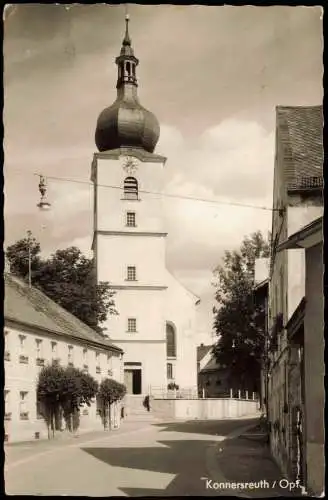 Ansichtskarte Konnersreuth (b Tirschenreuth) Straßenpartie an der Kirche 1963