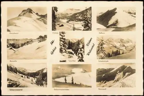 Kleinwalsertal Vorarlberg Mehrbildkarte kleines Walsertal im Winter 1962