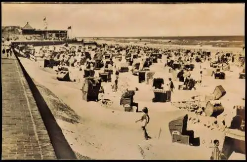 Ansichtskarte Wangerooge Strandpartie - Strandhalle 1956