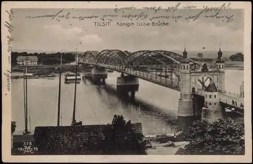 Postcard Tilsit Советск Königin-Luise-Brücke 1915