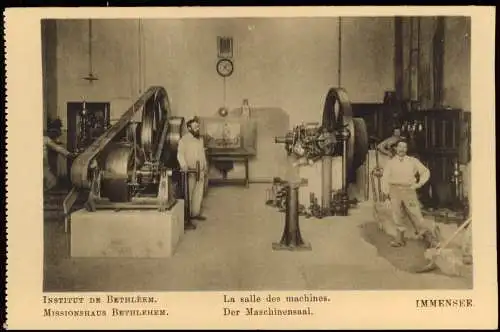 Ansichtskarte Küssnacht SZ Der Maschinensaal. MISSIONSHAUS BETHLEHEM. 1928