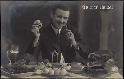 Ansichtskarte  Es war einmal ... ein gedeckter Tisch. 1918