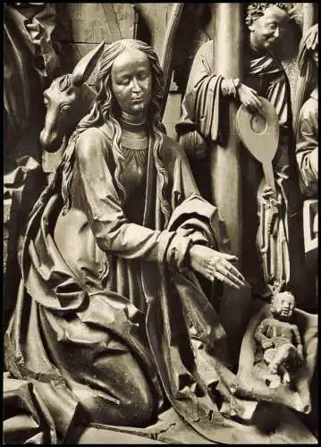 Bamberg Dom Maria mit dem Kind aus dem Mittelteil mit der Geburt Christi 1960